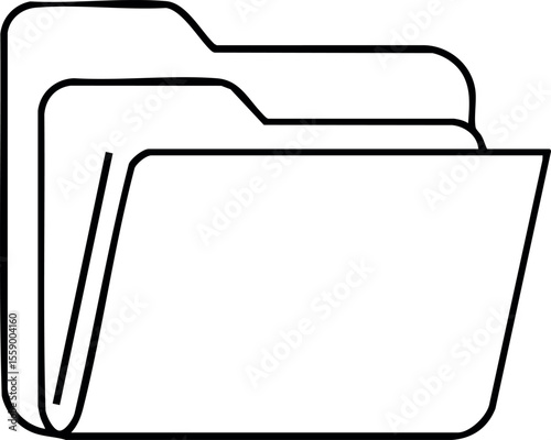 Folder icon simple black outline style vector for digital file organization and document management tools design
