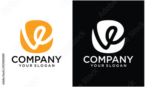 Creative Alphabet letters Initials Monogram logo VE, EV, V and E