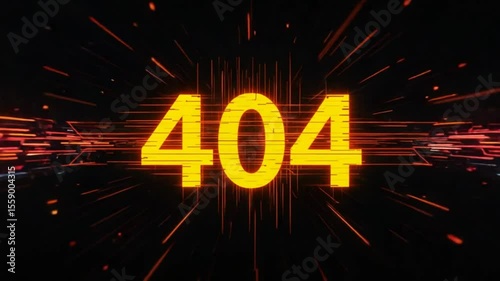 Stunning 404 Error Message with Futuristic Design and Dynamic Digital Effects