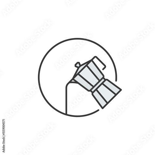Stylized moka pot icon representing traditional brewing. Ideal for artisanal coffee shops, barista branding, or espresso-focused cafés aiming for an authentic visual identity