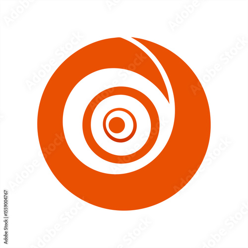 Abstract snail shell spiral design vector on transparent background for web and graphic design