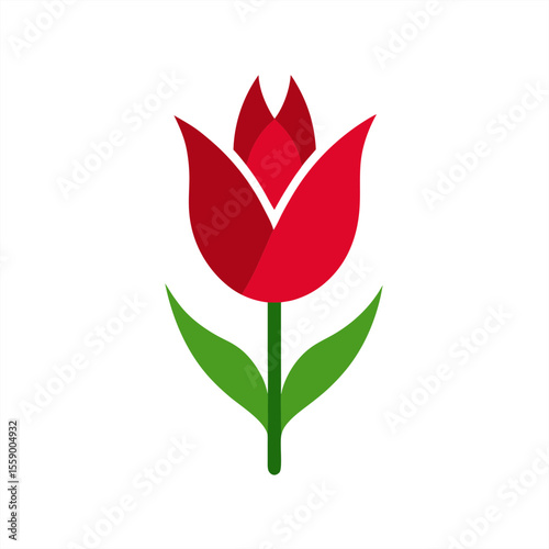 Artistic face shaped tulip illustration on transparent background for web and graphic design