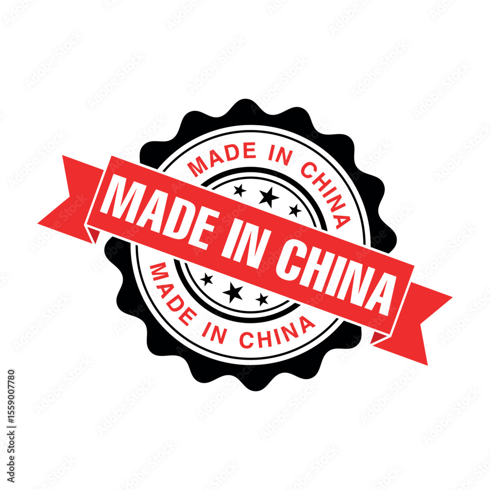 Obraz premium Made in China Rubber Stamp Vector Template