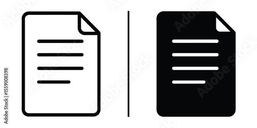 Document Icons: Set of two document icons, one in white and one in black, representing digital files or paperwork.