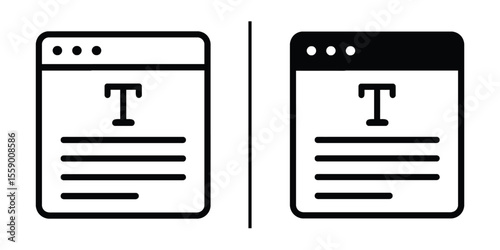 Webpage Icons: A simple illustration comparing two webpage icons, highlighting the stark contrast between light and dark modes, providing a visual representation of user interface design.