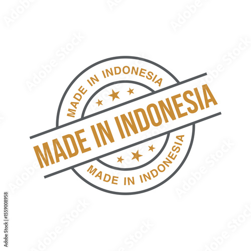 Made in Indonesia Rubber Stamp Vector Template