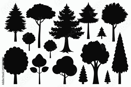 silhouette tree set