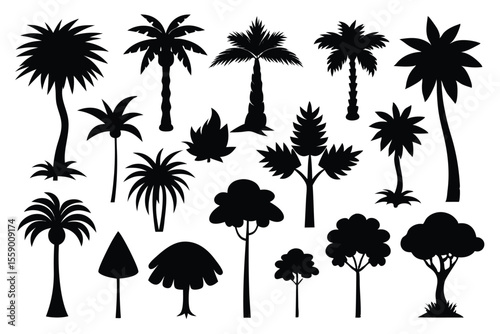 silhouette tree set