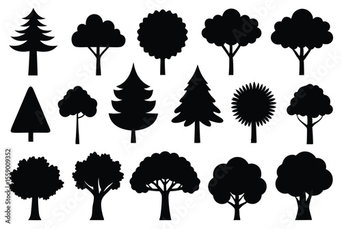 silhouette tree set