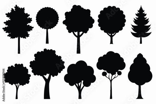 silhouette tree set