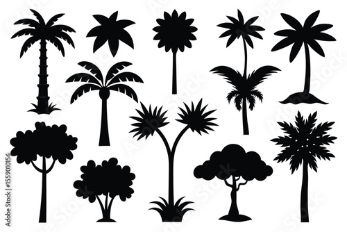 silhouette tree set
