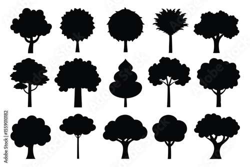 silhouette tree set