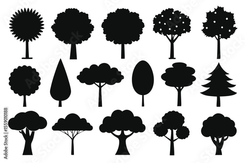 silhouette tree set