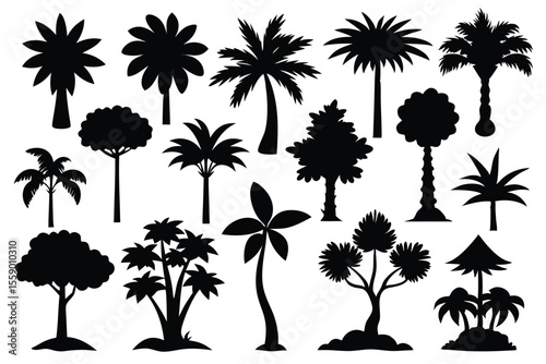 silhouette tree set