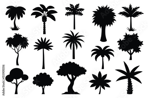 silhouette tree set