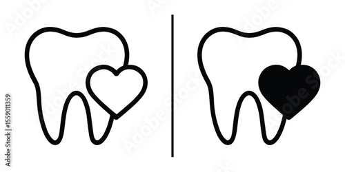 Healthy Smile, Heartfelt Care: A conceptual representation of dental health, depicting a tooth embraced by a heart, symbolizes the love for oral care and its profound impact. 