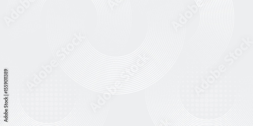 Abstract white glowing geometric lines on gray background. Modern shiny blue circle lines pattern. Futuristic technology concept. Suit for cover, poster eps10