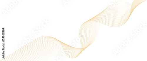 Vector abstract golden wave line technology concept lines with flowing background