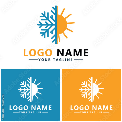 Hot and cold icon graphic design template