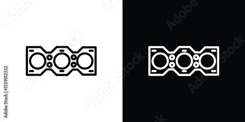 Car gasket icon in thin stroke and flat style.