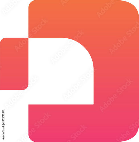 Letter D Icon Design Template for Adobe Software with CMYK Color Palette