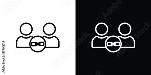 Affiliate link icon in thin stroke and flat style.