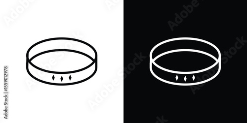 Bracelet icon in thin stroke and flat style.