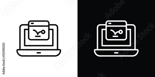 Bounce rate icon in thin stroke and flat style.