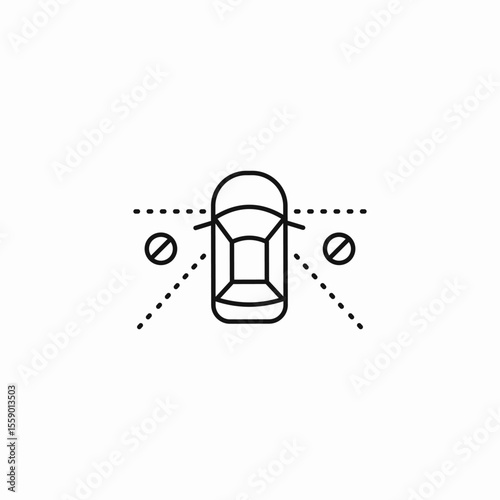 blind spot monitoring icon sign vector
