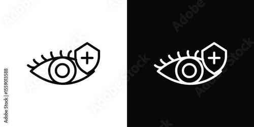 Vision insurance icon in thin stroke and flat style.