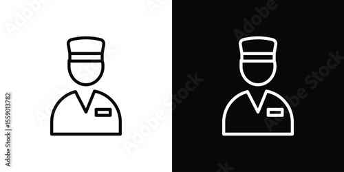 Valet icon in thin stroke and flat style.