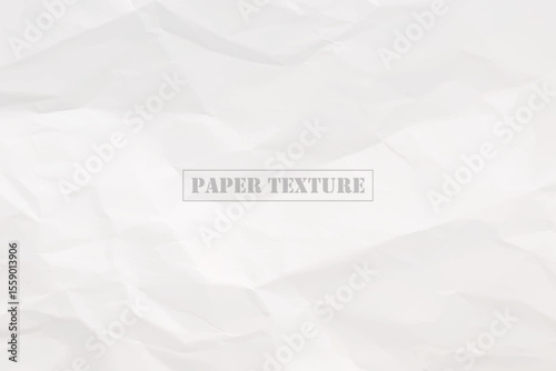 A full frame shot shows a textured background of wrinkled white paper. The folds create subtle shadows that highlight the creases and indentations in the paper's surface.