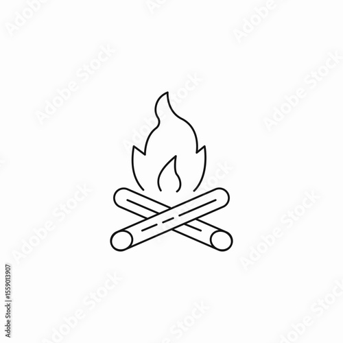 campfire wood burning icon sign vector