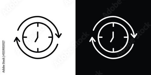 Uptime and downtime icon in thin stroke and flat style.