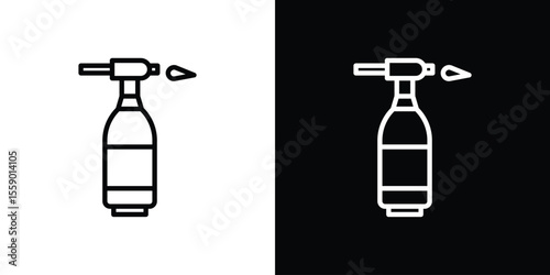 Blowtorch icon in thin stroke and flat style.