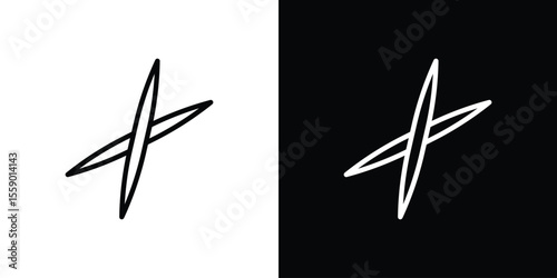 Toothpick icon in thin stroke and flat style.