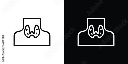 Thyroid icon in thin stroke and flat style.