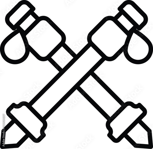 Hiking Poles Icon 