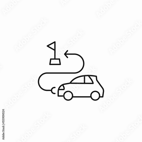 car route destination icon sign vector
