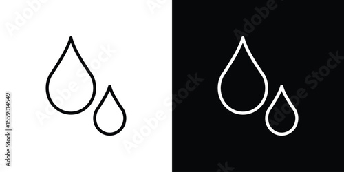 Tear drop icon in thin stroke and flat style.