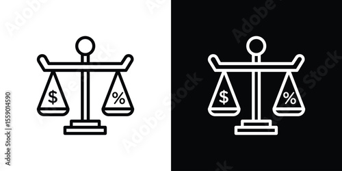 Taxes icon in thin stroke and flat style.