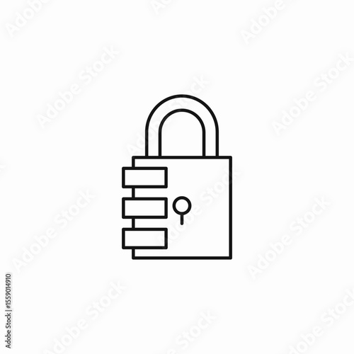 combination padlock security icon sign vector