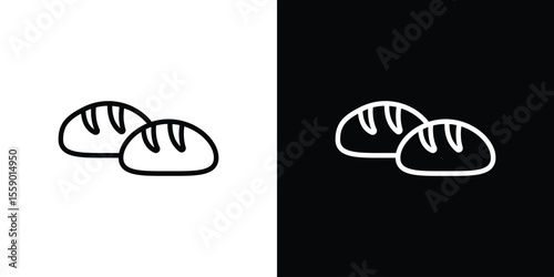 Steamed bread icon in thin stroke and flat style.