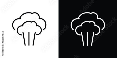 Steam icon in thin stroke and flat style.