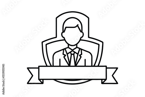 Professional Achievement Emblem  A Customizable Award Badge Design