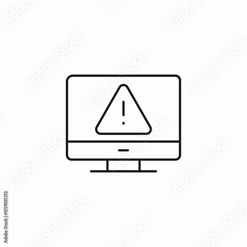computer error warning icon sign vector