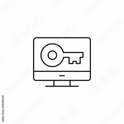 computer key access icon sign vector