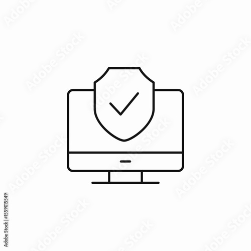 computer security check icon sign vector
