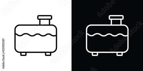 Sewerage tank icon in thin stroke and flat style.