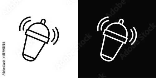 Shaker icon in thin stroke and flat style.